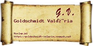 Goldschmidt Valéria névjegykártya